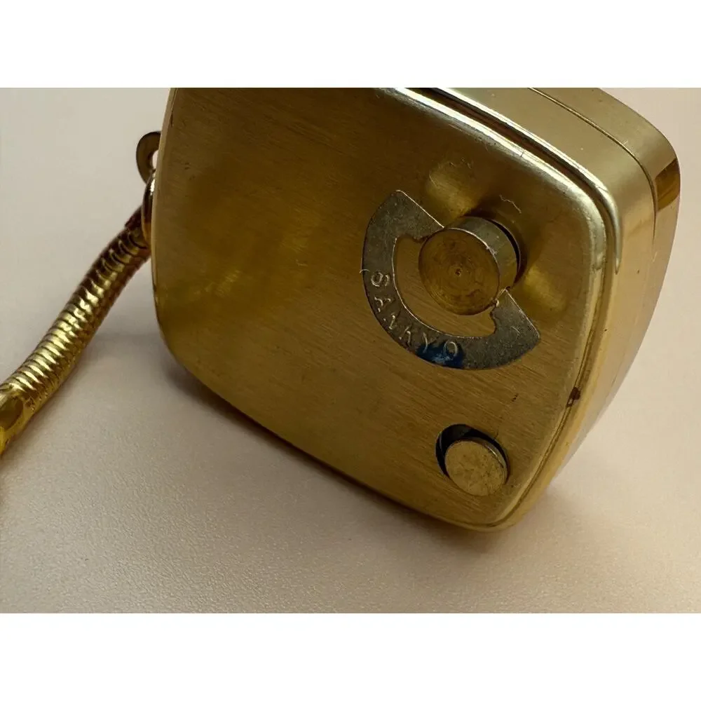 Vintage Sankyo Love Story Music Box Keychain Damascene Japan w/ Box Works
